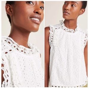 Mock Neck Eyelet Blouse from Anthropologie